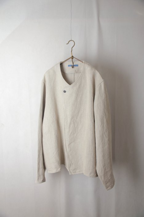 semoh（セモー）｜Collarless Linen Jacket（Natural）｜通販 - ソコノワ