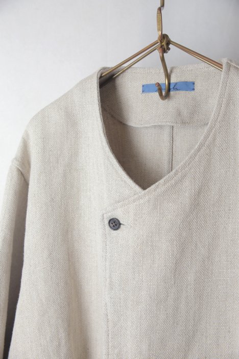 semoh（セモー）｜Collarless Linen Jacket（Natural）｜通販