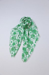 R&D.M.Co-DAISY GAUZE SHAWLGreen