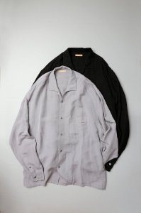 LAMONDOPEN COLLAR LINEN SHIRT2color