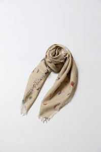 R&D.M.Co-BROWN BEARS GAUZE SHAWLBeige