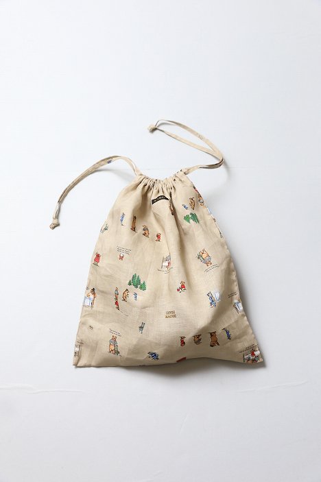 R＆D.M.Co- / OLDMAN'S TAILOR BROWN BEARS DRAWSTRING BAG L