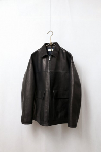 semohCow Leather Hanting JacketBlack