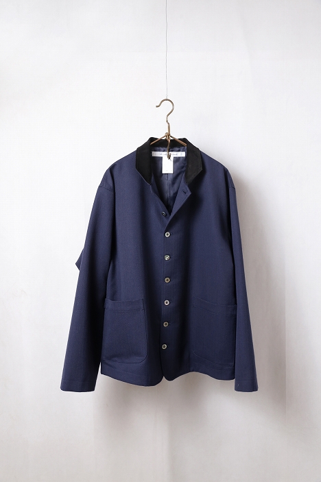OHOTORO wool blouson jacket navy ノームコア OHOTORO］Mannish Wool