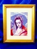 陶版画★エル・グレコ作【聖家族と聖アンナ】から聖マリア