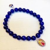 ラピスラズリ8mm☆ チャーム付きブレスレット