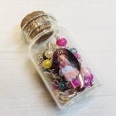 小ビン付き☆ ローマ法王 十字架 ロザリオ (ミックス)