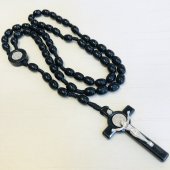 ベネディクト　十字架ロザリオ　プラスチック製（黒）