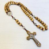 ベネディクト　十字架　木製ロザリオ