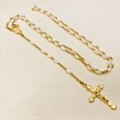 ハンドメイド マザーオブパール 十字架ロザリオ