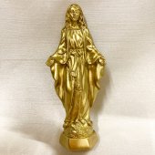 無原罪のマリアゴールドカラー聖母マリア像(高さ11cm)