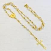 ゴールド×パールカラーベネディクト十字架ロザリオ