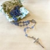 《ハンドメイド★》十字架ロザリオ/アクアオーラ