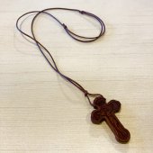 木製　十字架ネックレス