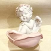 左向き/花の中に座る天使エンジェルグッズ