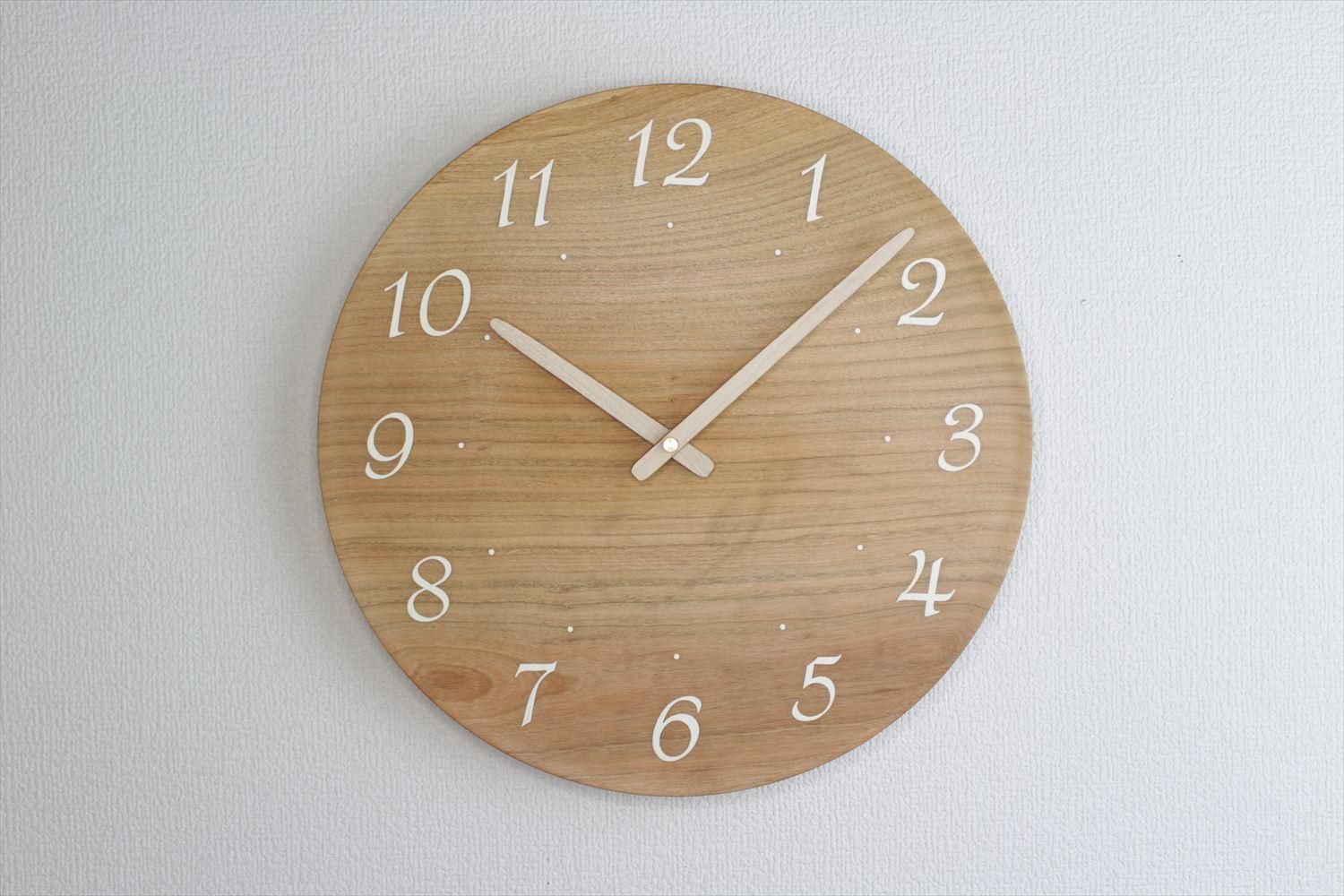 木工房からん 木の掛け時計 直径30cm Wa30AR-70