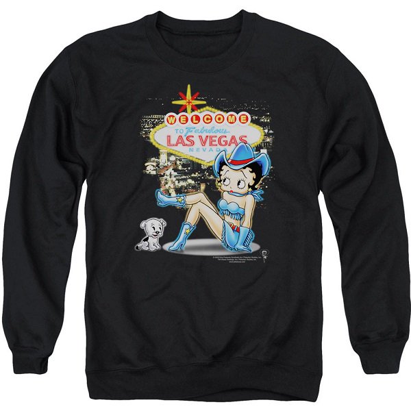 BETTY BOOP Welcome Las Vegas Adult Sweatshirt, ロングTシャツ