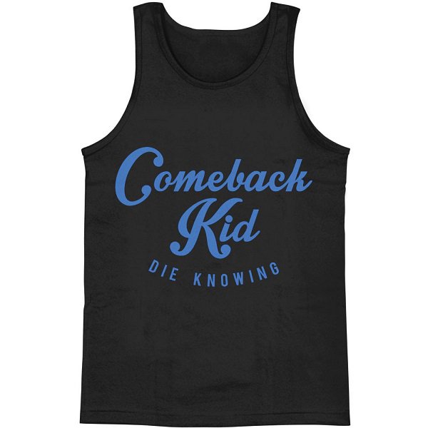 COMEBACK KID Script Blue Mens Tank, ノースリーブ