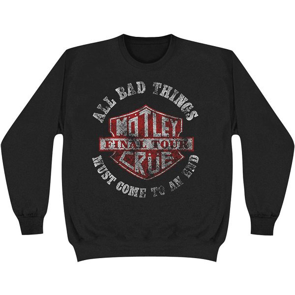 MOTLEY CRUE Bad Boys Shield Sweatshirt Sweatshirt, ロングTシャツ