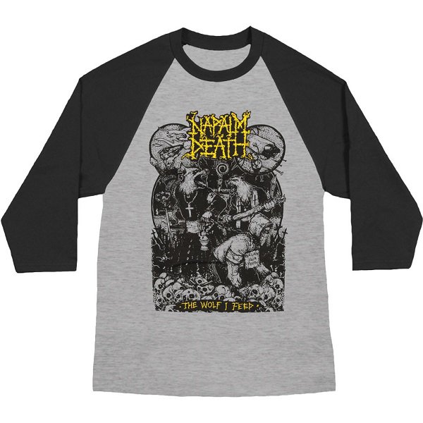 NAPALM DEATH Wolf I Feed Baseball Jersey, ロングTシャツ