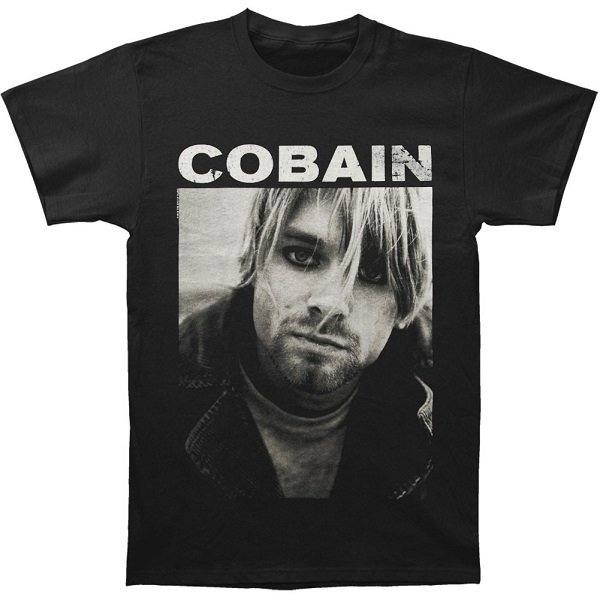 【即納】NIRVANA Kurt Cobain Black & White Photo, Tシャツ - バンドTシャツ専門店GARAPA