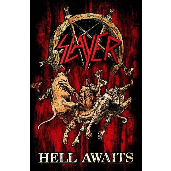 SLAYER Hell Awaits, バンドグッズ（布製ポスター） - バンドＴシャツ