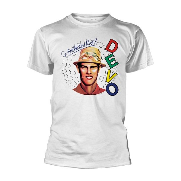 DEVO Are We Not Men White, Tシャツ - バンドＴシャツ専門店GARAPA-GOS(ガラパゴス)  バンドＴシャツやメタルＴシャツ、アメコミＴシャツやグッズ等の通販専門店