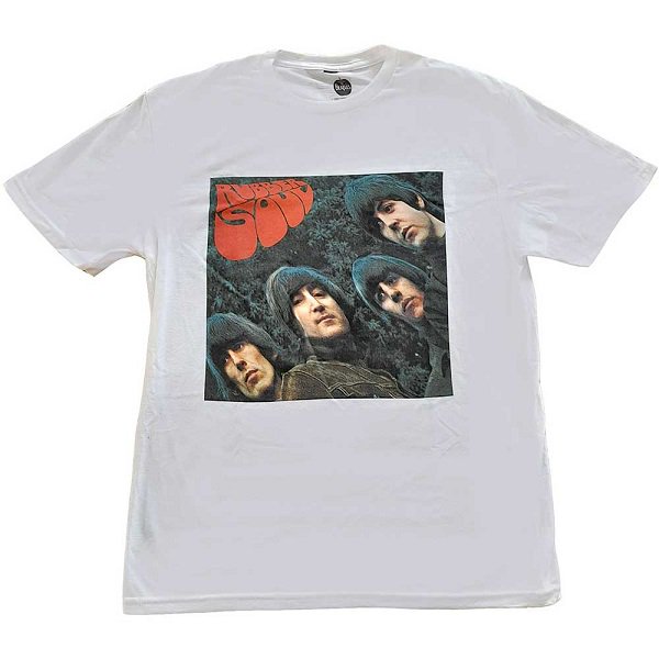 BEATLES Rubber Soul Album Cover White, Tシャツ - バンドＴシャツ