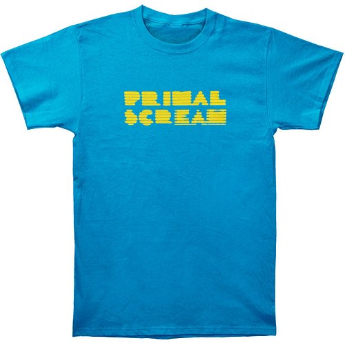 PRIMAL SCREAM Yellow Logo Blu, Tシャツ - バンドＴシャツ専門店 