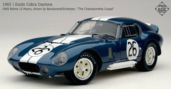 1/18 1965 Cobra Daytona Coupe(コブラ デイトナ クーペ) #26 完成品 ミニカー(RLG18006) EXOTO(エグゾト)