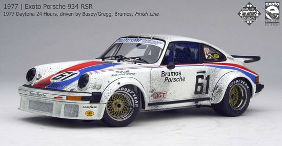 エグゾト RLG18099FL 1/18 ポルシェ 934 RSR デイトナ 1977 Exoto Porsche 934 RSR #61  Brumos - エグゾト専門店【EXOTO FANTASY】