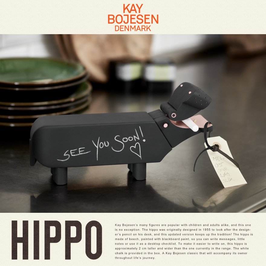 KAY BOJESEN DENMARK/カイ・ボイスン デンマーク HIPPO カバ(ブラック 
