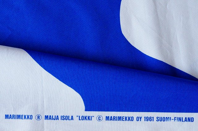 marimekko(マリメッコ)ヴィンテージファブリック LOKKI 1961年 ブルー 