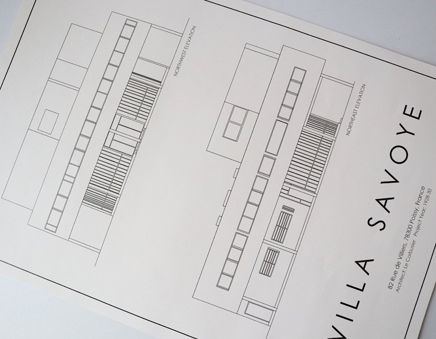 建築ポスター（ル・コルビュジェ サヴォワ邸）ドイツ 通販 - 北欧雑貨、北欧インテリア・キッチン雑貨のお店｜suosikki 北欧雑貨店 スオシッキ
