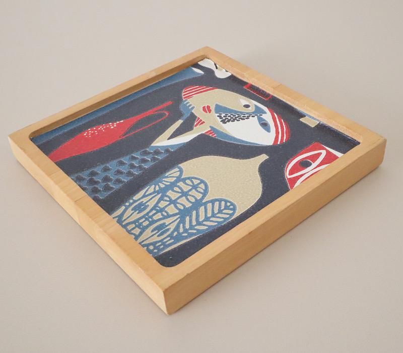 北欧アンティーク　スティグリンドベリ 長くつ下のピッピ　陶板 北欧Vintage Stig Lindberg Wall Plaque Whisperer 陶板