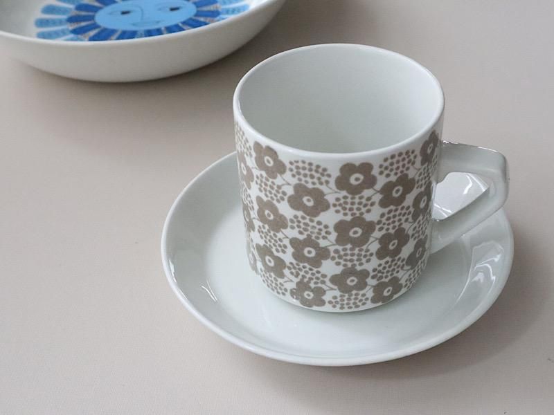 ARABIA アラビア Rypale リュパレ コーヒーカップ＆ソーサー(グレー