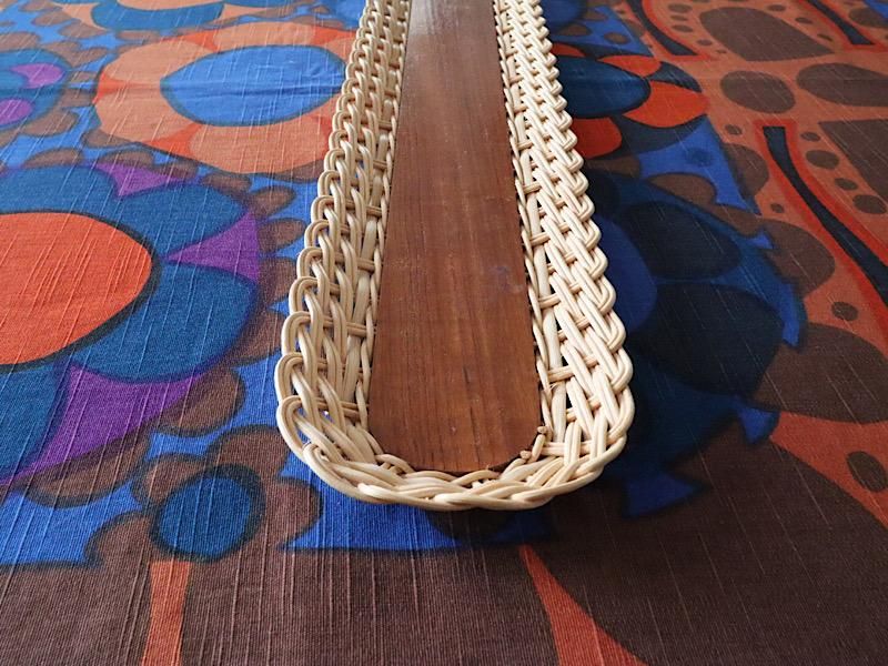 チークと藤のトレイ 北欧 スウェーデン ヴィンテージ チークと籐のトレイ・スクエア / スウェーデン | florantik