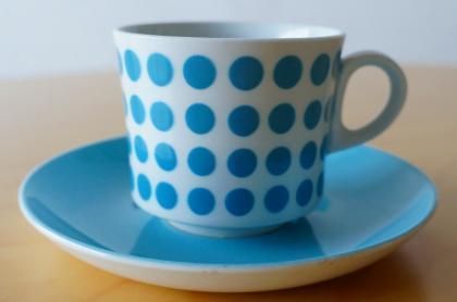 アンティーク　カップ　1つ ARABIA アラビア ステンシル 『ポルカ ドット』コーヒーカップ