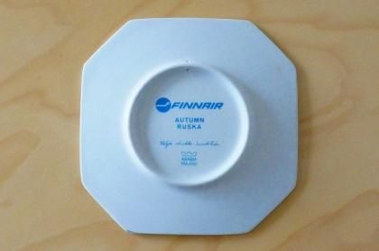 美品　ARABIA×finnair　 AUTUMN RUSKA　ヘルヤ　陶板 アラビア×フィンエアー ヘルヤ陶板 (秋の紅葉)- 北欧雑貨、北欧