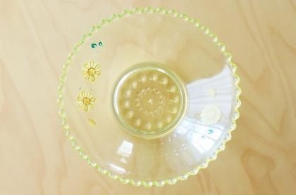 北欧ヴィンテージ食器|ガラスのボウル 24cm(黄色/花柄) 通販 北欧ヴィンテージ食器|ガラスのボウル 24cm(黄色/花柄) 通販