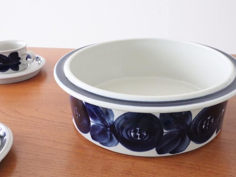 アラビア アネモネブルー 陶器 ボウル 花柄 ヴィンテージ ARABIA(アラビア)anemone(アネモネ)ボウル 23cm - 北欧雑貨、北欧