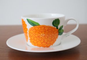 marimekko マリメッコ×iittala イッタラ Primavera プリマヴェーラ コーヒーカップ&ソーサー（オレンジ）