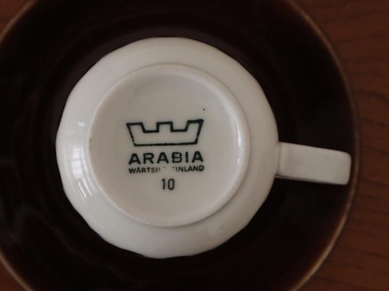 ARABIA アラビア Kara カラ コーヒーカップ＆ソーサー（ブラウン）北欧