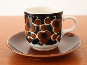 ARABIA アラビア Kara カラ コーヒーカップ＆ソーサー（ブラウン）