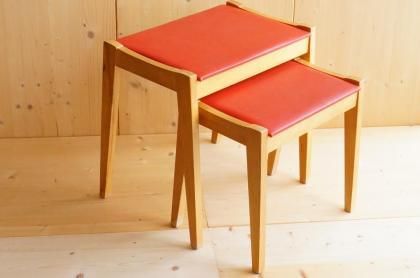 可愛いフットスツール レトロ風 ヴィンテージ風 赤 222-1235-005