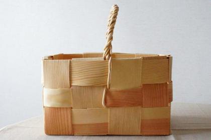 北欧フィンランド モミの木バスケット 四角（３３×２１） - 北欧雑貨 