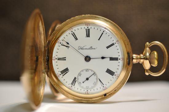 1890年 整備済稼働 ハミルトン 銀無垢 シルバー 懐中時計 HAMILTON