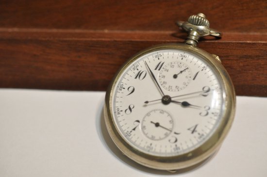 クロノグラフ スイス製 懐中時計 アンティーク ストップウォッチ 機械