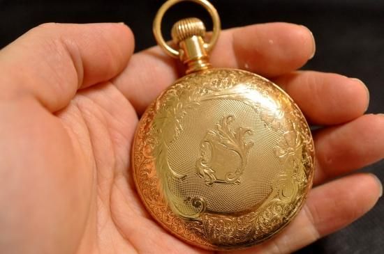 極美品1910年製 ハワード【E. HOWARD】金張りオープンフェイス懐中時計 極美品1910年製 ハワード【E. HOWARD】金張りオープンフェイス