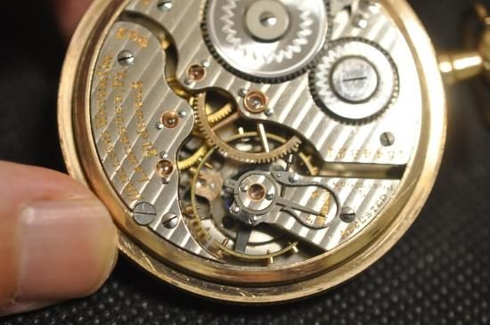 ハミルトン 990 懐中時計 21石 ジャンク品 金張 Hamilton 16 Size, 21J. 990 